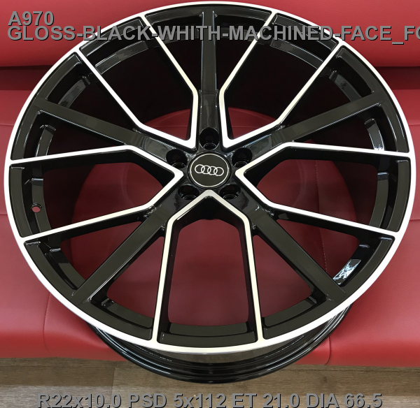 22_5x112_21_10.0J_h 66.5_ REPLICA AUDI A970_GLOSS-BLACK-WHITH-MACHINED-FACE_FORGED
