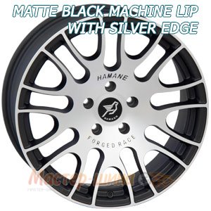 18/5*120/35  8.0J  h 72.6 0023 Matte Black Machine Lip with Silver Edge