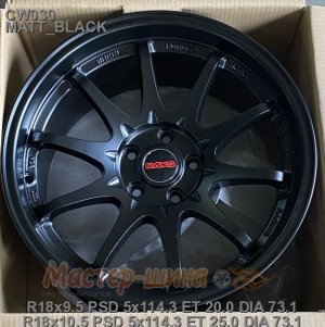 18_5x114.3_25_10.5J_h 73.1_  CAST WHEELS CW030_MATT_BLACK