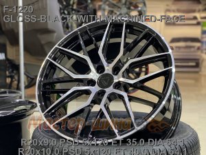 20_5x120_40_10.0J_h 64.1_ Vissol Forged F-1220_GLOSS-BLACK-WITH-MACHINED-FACE