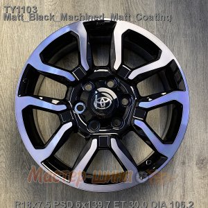 18_6x139.7_30_7.5J_h 106.2_ REPLICA TOYOTA TY1103_Matt_Black_Machined_Matt_Coating