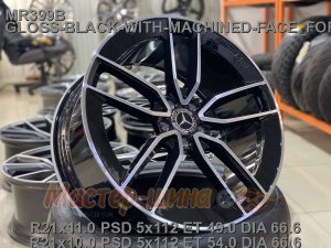 23_5x112_45_9.5J_h 66.6_ REPLICA MERCEDES MR399B_ GLOSS-BLACK-WITH-MACHINED-FACE_FORGED