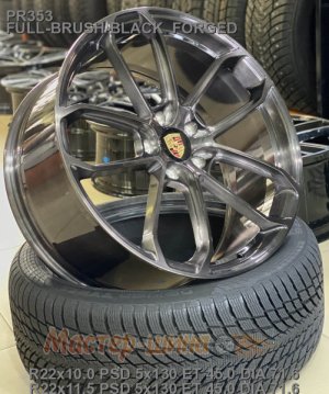 22_5x130_45_11.5J_h 71.6_REPLICA PORSCHE PR353_FULL-BRUSH-BLACK_FORGED