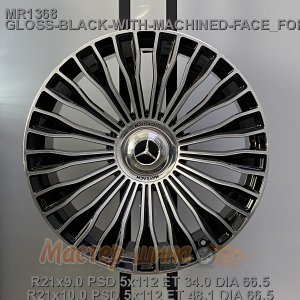 21_5x112_48.1_10.0J_h 66.5_ REPLICA MERCEDES MR2109525_ GLOSS-BLACK-WITH-MACHINED-FACE_FORGED (MAYBACH)