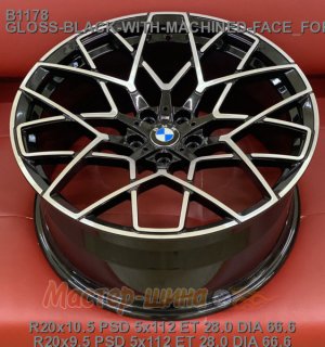 20_5x112_28_9.5J_h 66.6_ REPLICA BMW B1178_ GLOSS-BLACK-WITH-MACHINED-FACE_FORGED