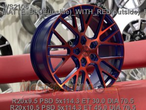 20_5x114.3_30_9.5J_h 70.5_ WS FORGED WS2106_MATTE_BLUE(inside)_WITH_RED(outside)_FACE_FORGED