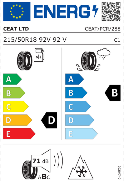 Ceat Winter Drive SUV EU label