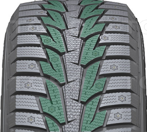 Большие направленные блоки Hankook W419 Winter I*Pike RS выталкивают из-под шины снег.