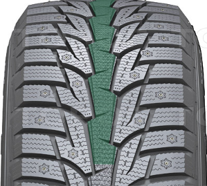 Hankook W419 Winter I*Pike RS за счет центрального ребра обладает хорошей курсовой устойчивостью.