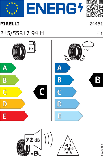 Pirelli Winter SottoZero III EU label