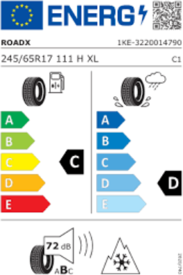 Roadx RXQuest AT21 EU label