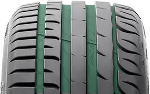 четыре водоотводящие канала Tigar UHP эффективно очищают пятно контакта